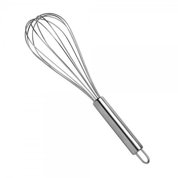 Batedor De Ovos Fouet Profissional Prateado De Aço Inox 27,5