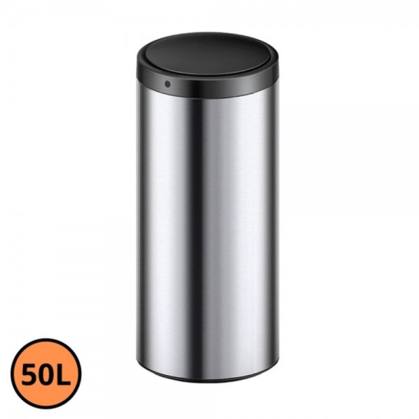 Lixeira Automática Redonda em Aço Inox 50 Litros com Sensor