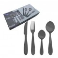 Faqueiro Jogo Talheres Black Aço Inox 24 Peças Sunshine