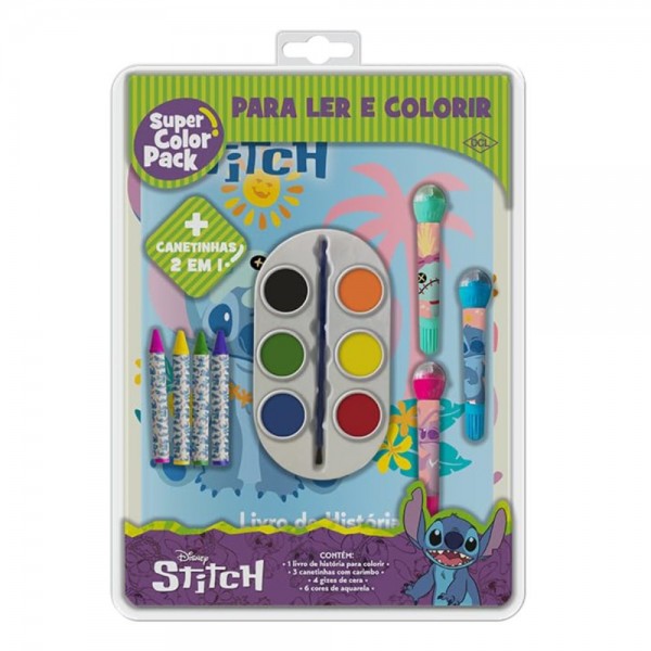 Livro Disney Super Color Pack - Stitch