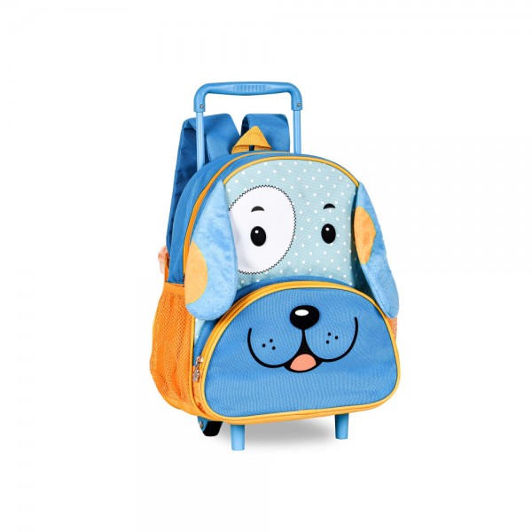 Mochila Infantil Rodinhas Escolar Passeio Cachorro Azul Clara
