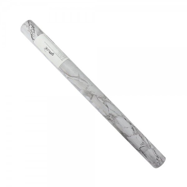 PAPEL DE PAREDE 5MX45CM PVC MARMORIZADO PRETO E BRANCO