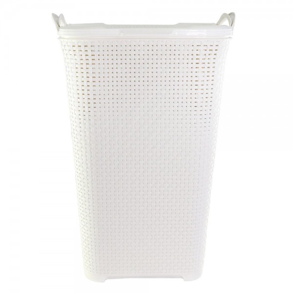 Cesto Rattan Tampa Basculada Branco
