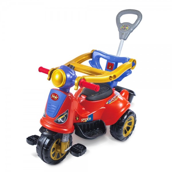 Triciclo Infantil De Passeio E Pedal Andador Avespa Spider
