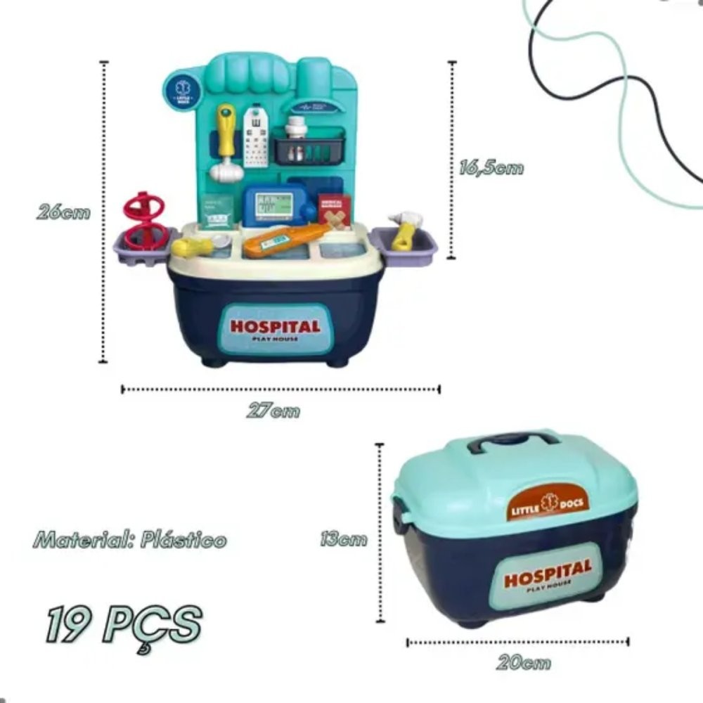 Brinquedo Infantil Maleta de Médico Com Acessórios