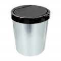 Lixeira Cesto 10 Litros Tampa Click Label Redonda Cor Prata Inox